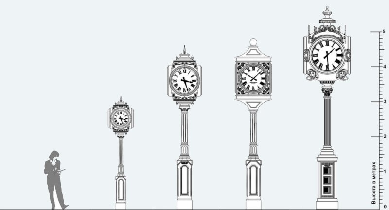 Столб с часами