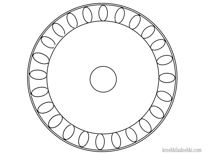 Тарелка раскраска для детей