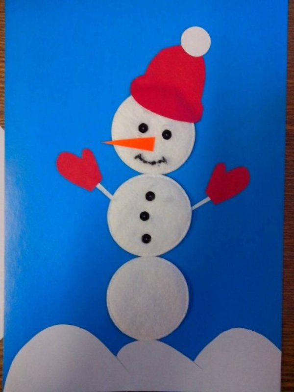 Аппликации "Снеговик"