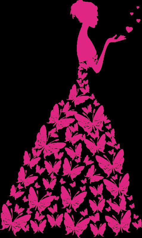 Силуэт девушки в платье