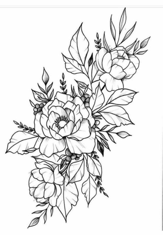 Тату цветы эскизы для девушек