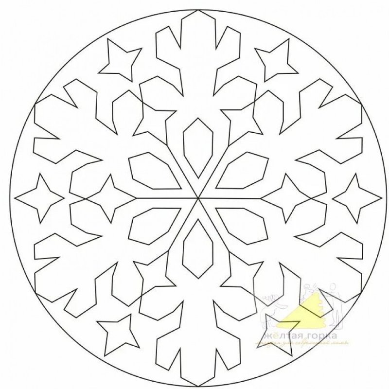 Трафареты на окна снежинки круглые