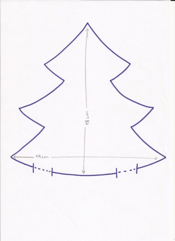 Трафарет елки для шитья