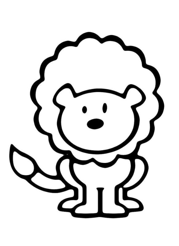 Львенок трафарет для детей