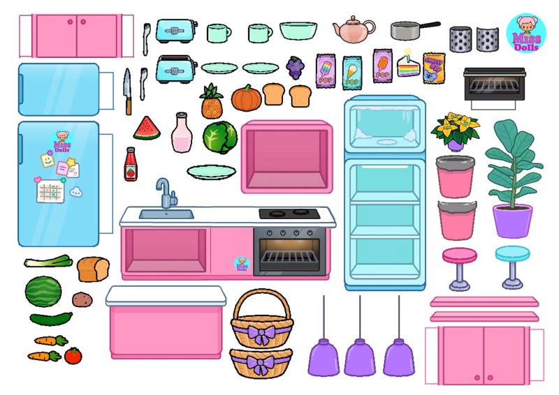 Предметы для бумажных кукол