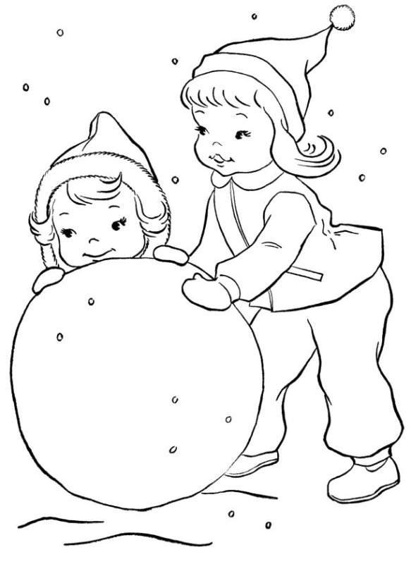 Зимние раскраски для малышей