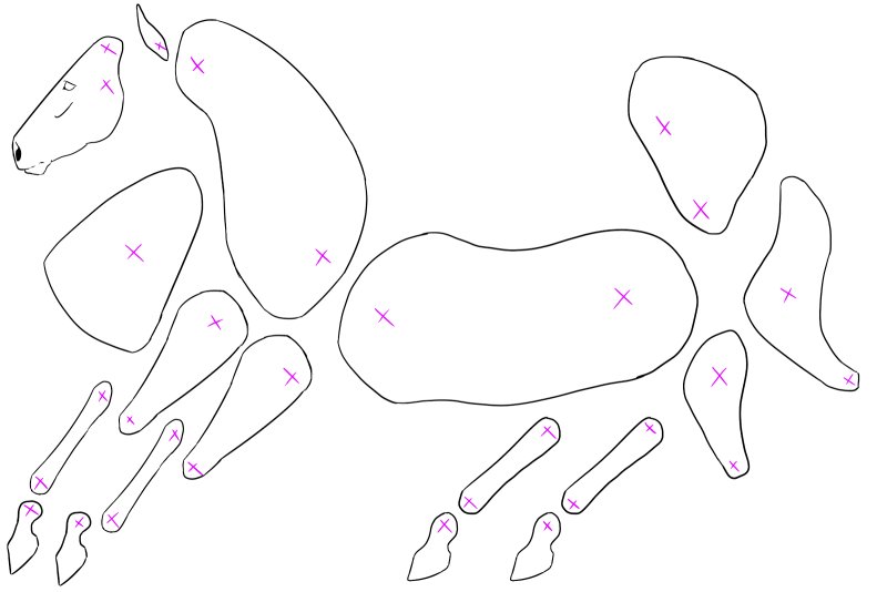 Бумажная лошадь на шарнирах