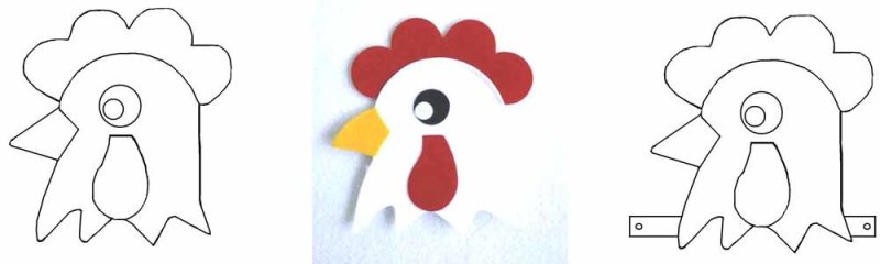 Маска петуха для детей из фетра