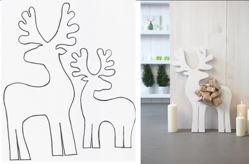 Шаблон оленя из картона