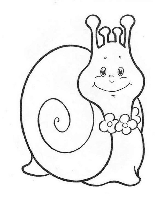 Улитка раскраска для детей