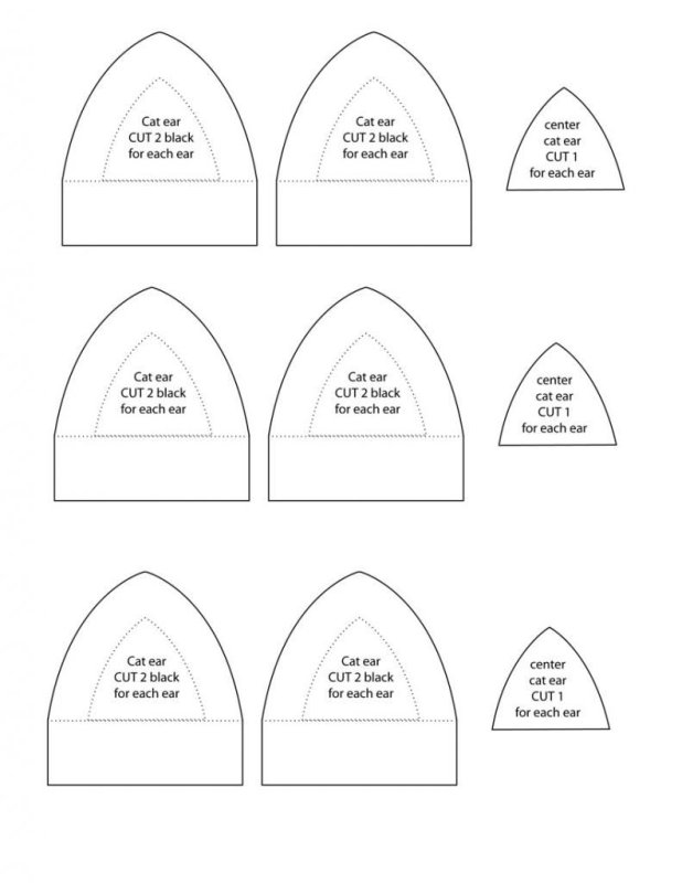 Шаблон ушек кошки