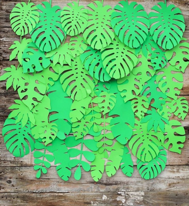 Тропические листья из бумаги