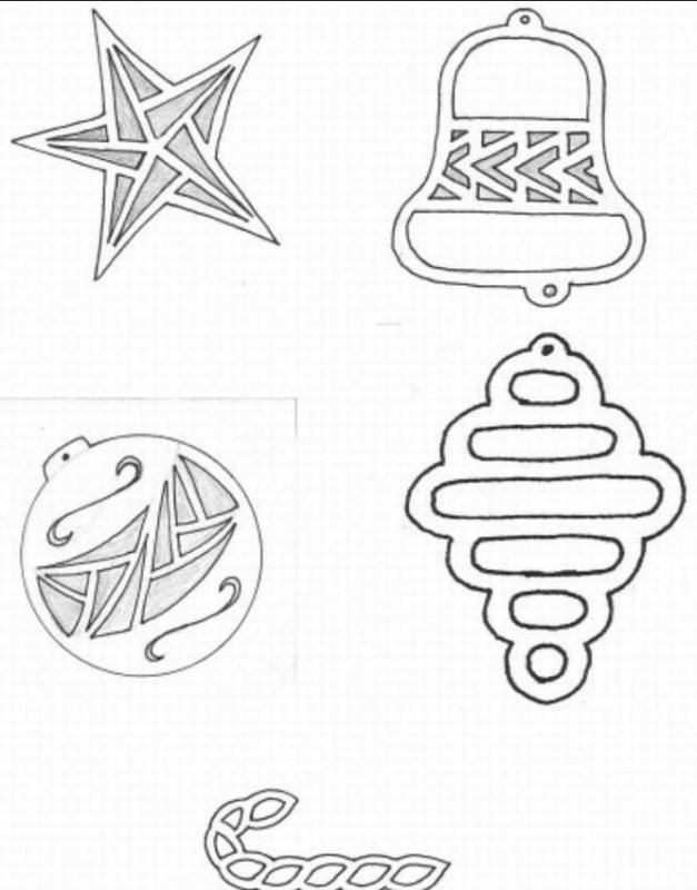 Новогодние игрушки трафареты для вырезания