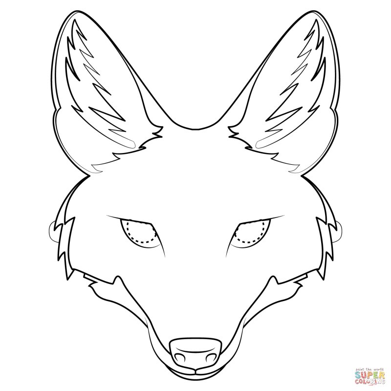 Маска лиса раскраска