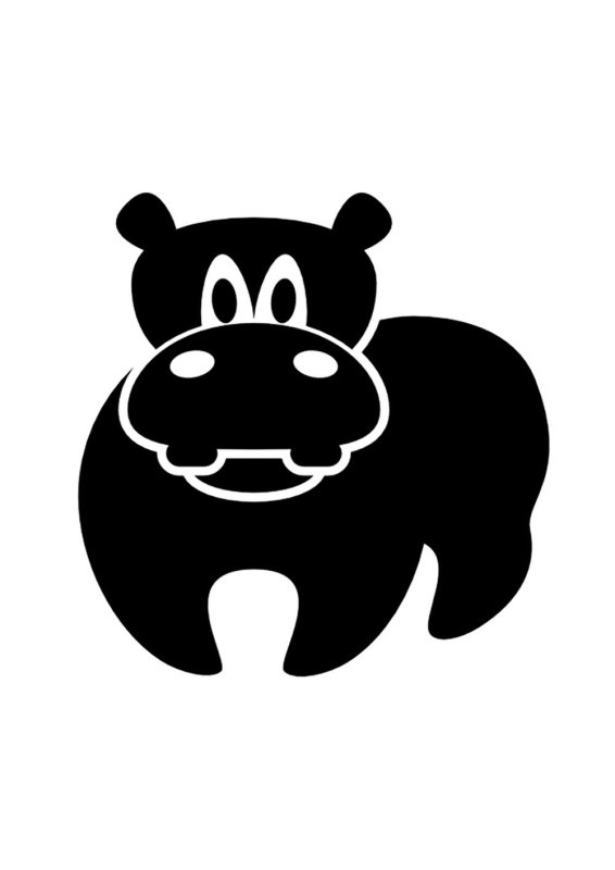 Распечатать трафарет бегемота