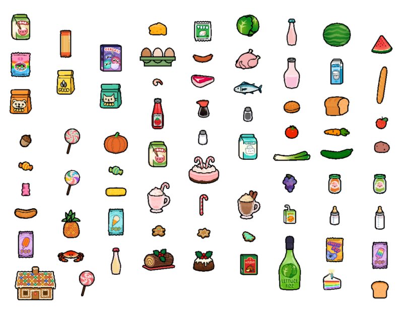 Нарисованные продукты