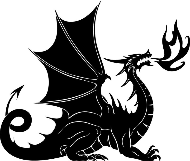 Силуэты драконов