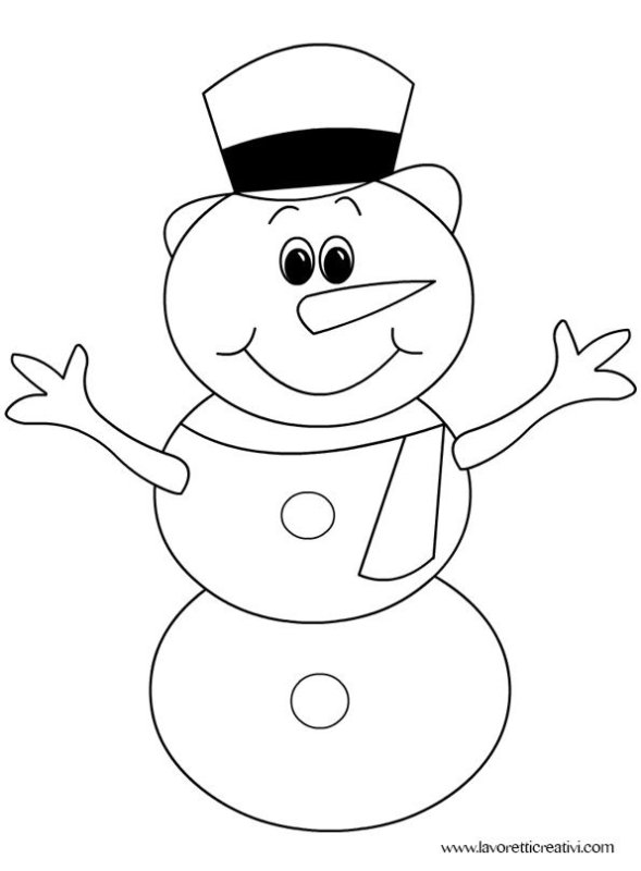 Снеговик трафарет