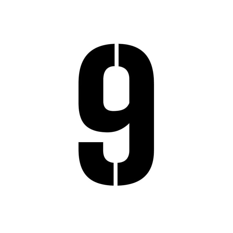 Цифра 9 трафарет