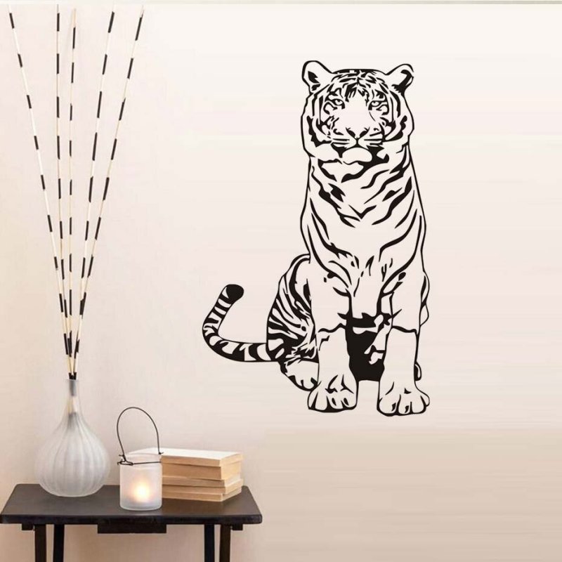 Интерьерные трафареты на стены тигр