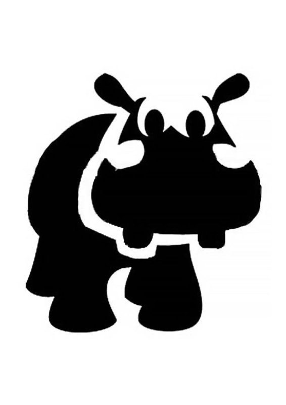 Трафарет бегемотика