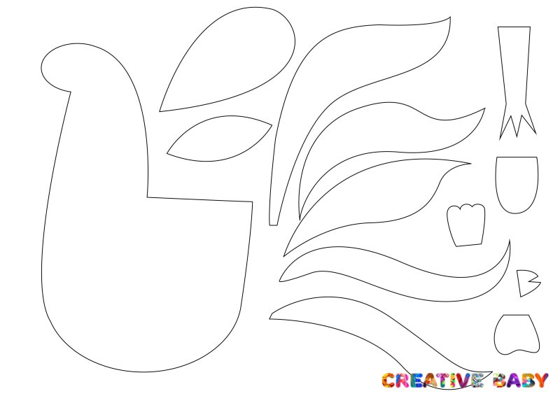 Петушок шаблон для аппликации