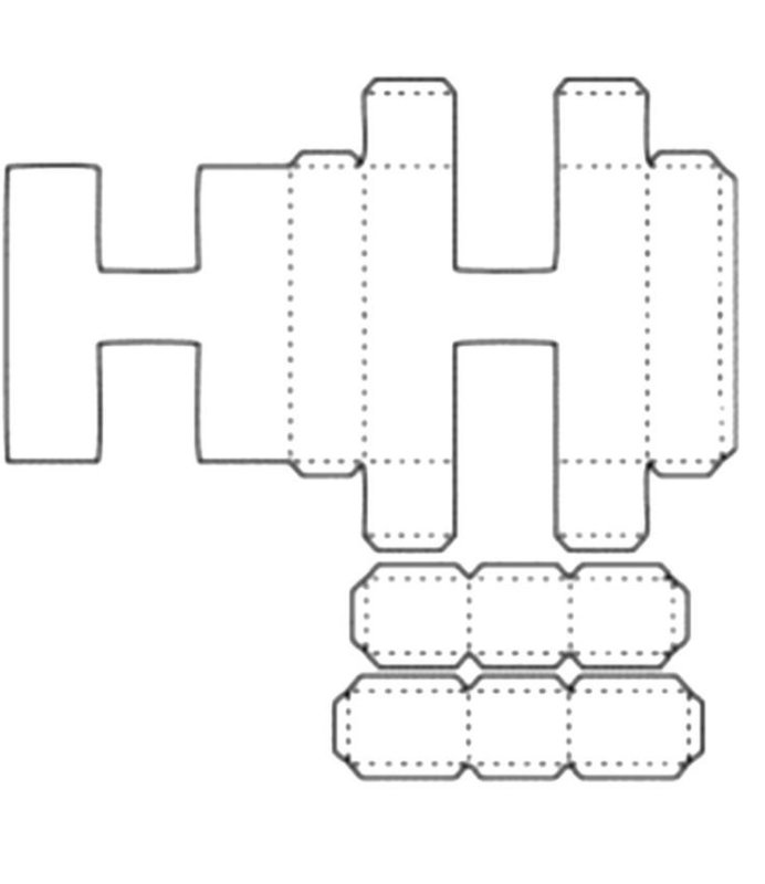 Объемная буква н трафарет
