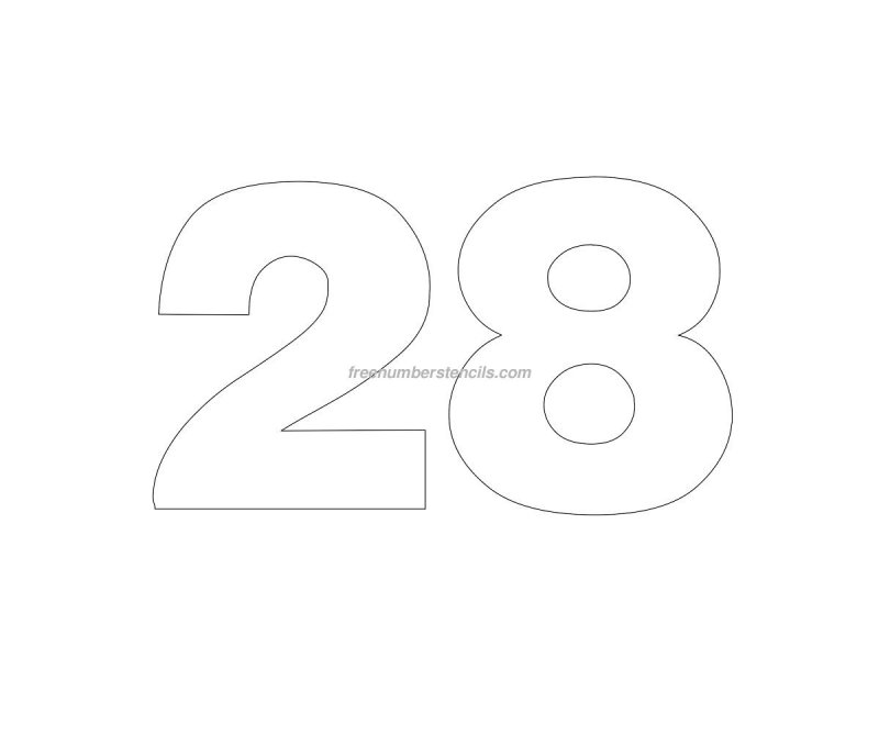 Трафарет цифры для торта с размерами