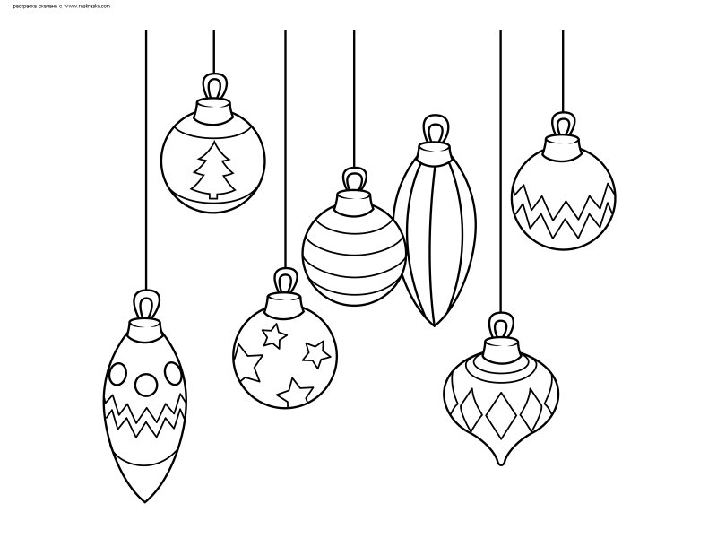 Новогодние игрушки раскраска для детей
