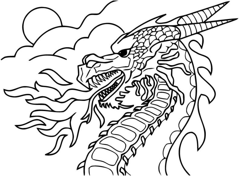 Китайский дракон раскраска для детей