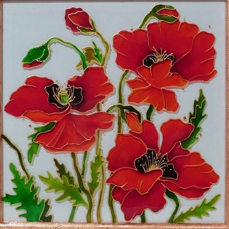 Витражная роспись маки