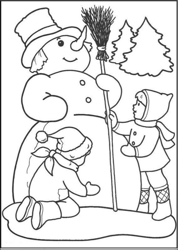 Раскраска. Зимние забавы