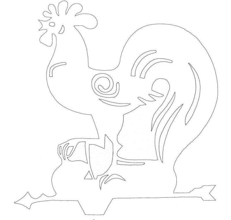 Петух трафарет на окно