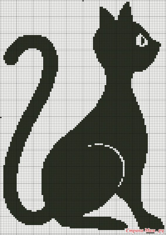 Трафарет кота для вышивки