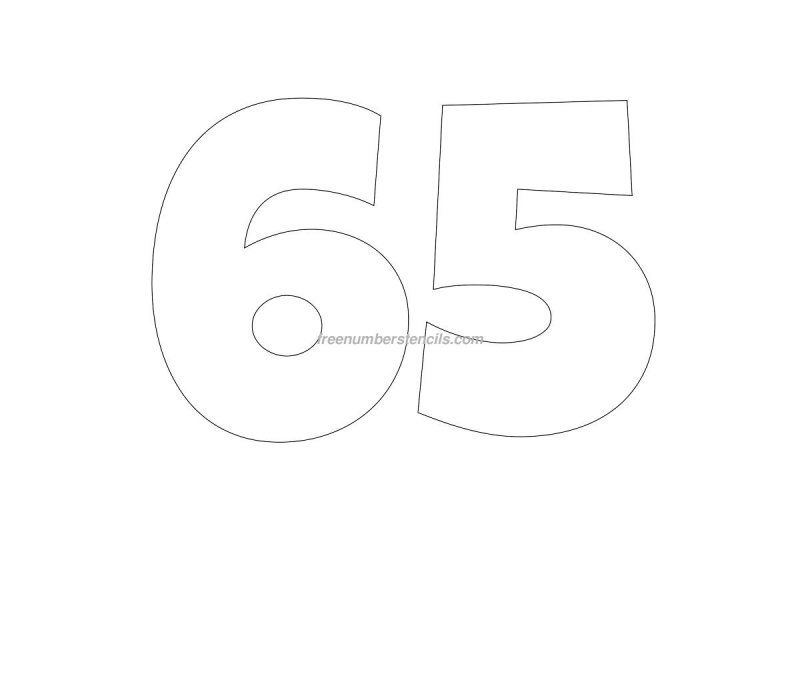 Цифра 65 трафарет