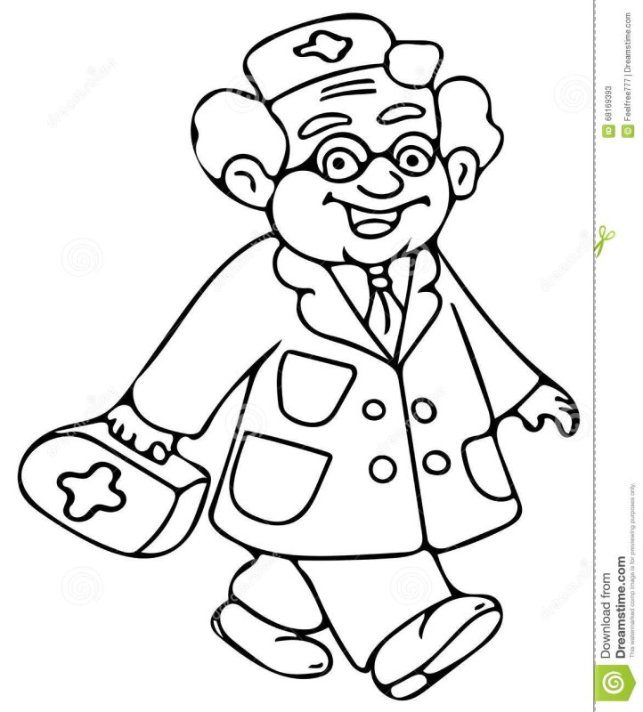 Доктор Айболит раскраска для детей