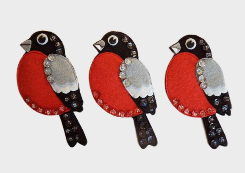 Поделка Снегирь из фетра