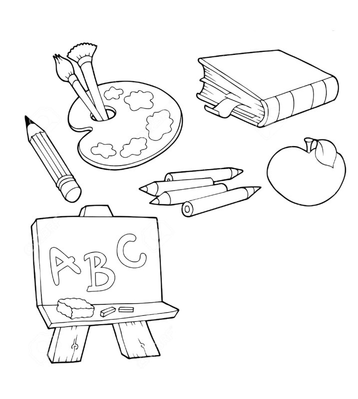Раскраски учебные предметы
