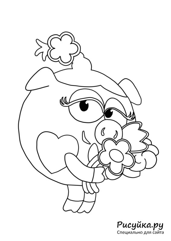 Смешарики трафарет