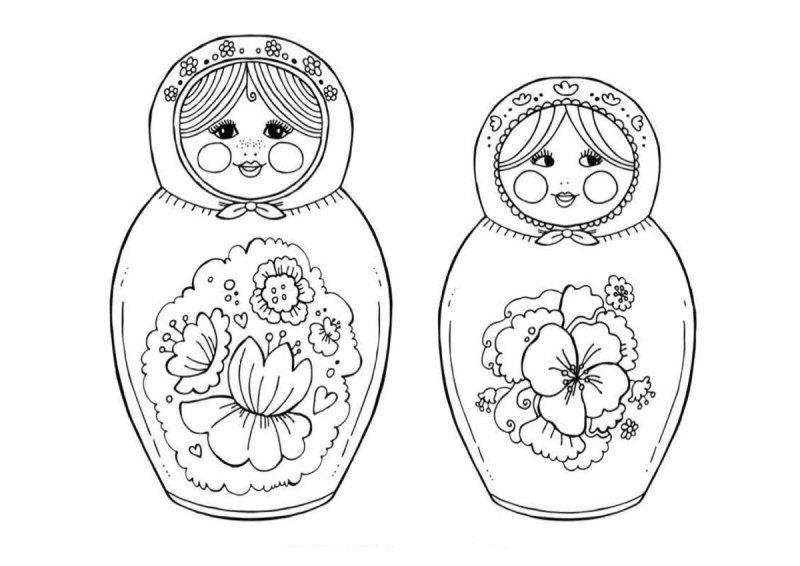 Полхов-Майданская Матрешка раскраска