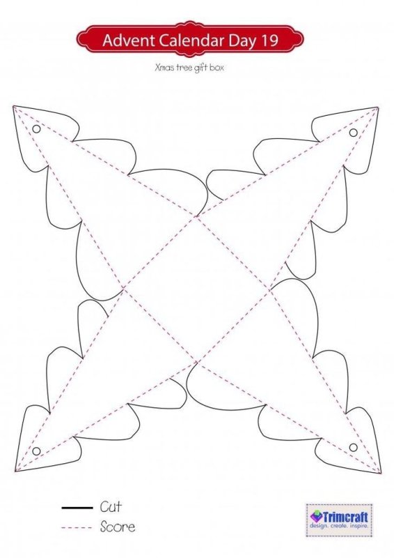 Трафарет коробочки елочки