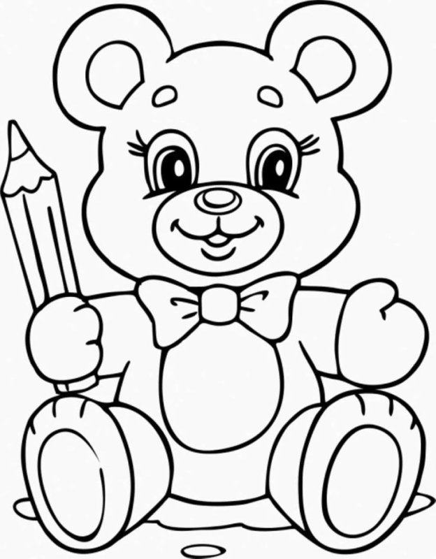 Медвежонок раскраска для детей