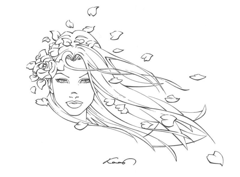 Раскраска портрет девушки