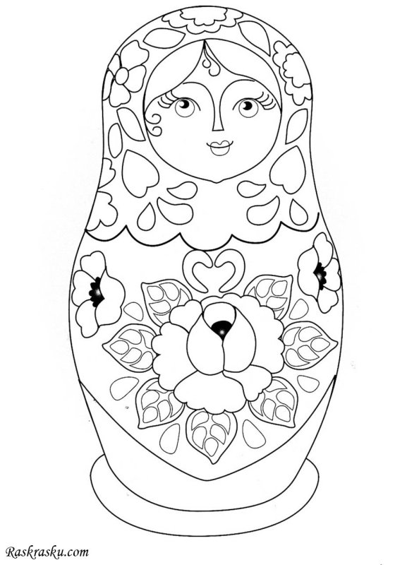 Полхов-Майданская Матрешка раскраска