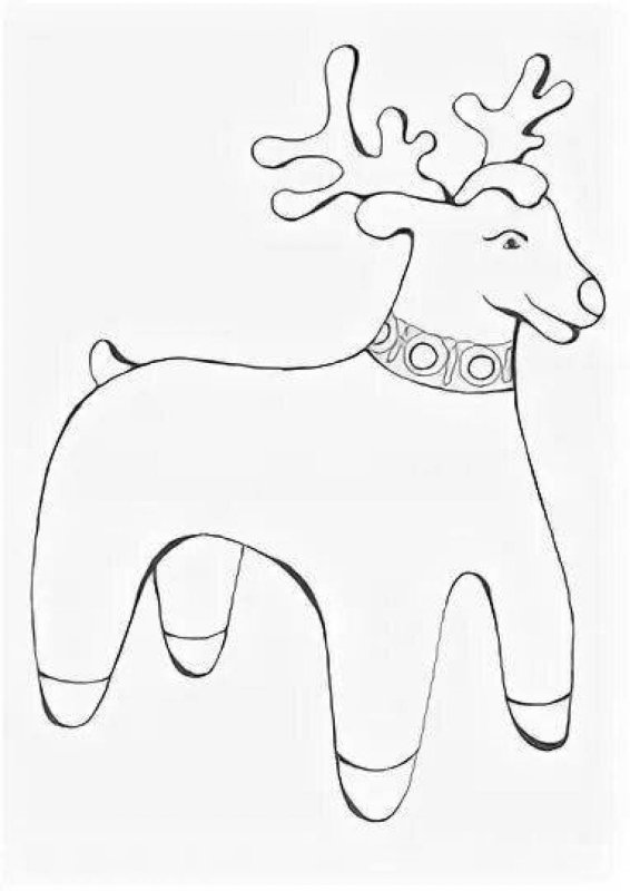 Олешек Дымковская игрушка трафарет