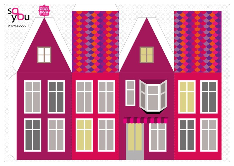 Развертка бумажного домика