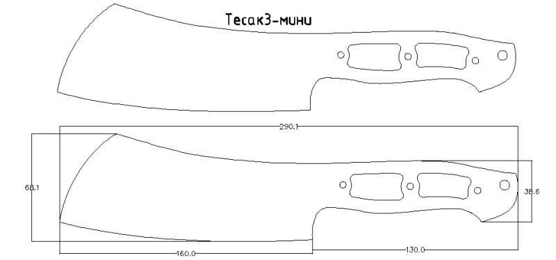 Рукоять для мачете чертеж