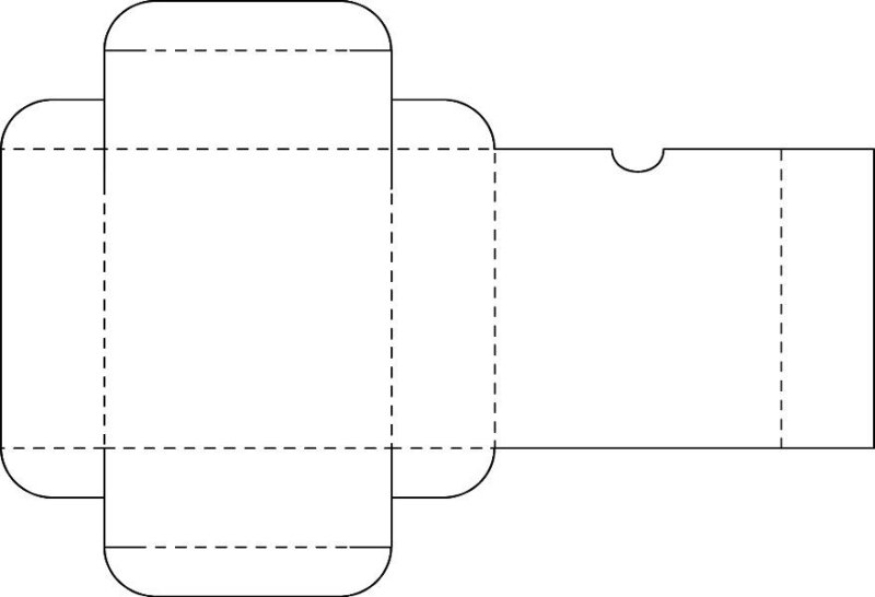Развертка коробочки для карт
