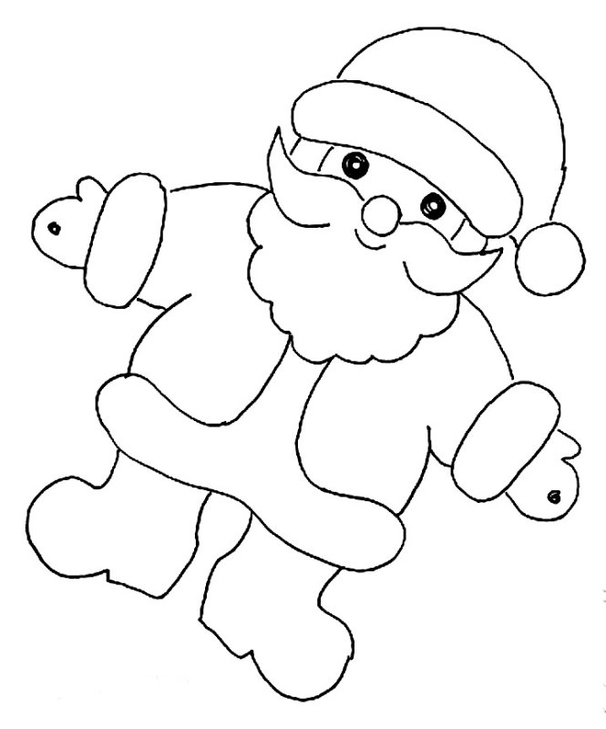 Дед Мороз трафарет для детей