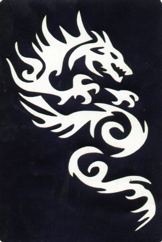 Трафарет дракона для вырезания